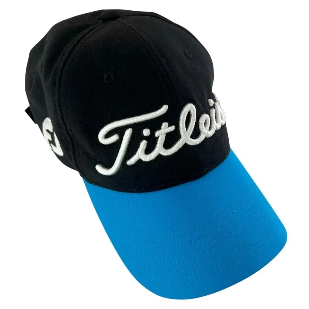 Titleist‎ FJ Footjoy Pro V1 Golf Hat Cap Adjustable Mesh Men's Black Blue